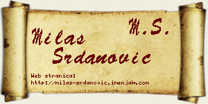 Milas Srdanović vizit kartica